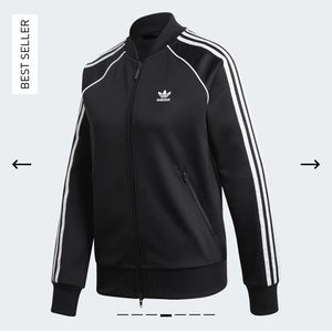 ADIDAS Original SST Track Jacket, black, medium. Like new.